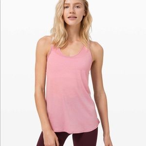 NWOT Lululemon Pink Pleated Essential Tank Top